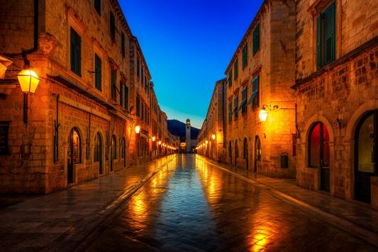 Street At Night Dubrovnik